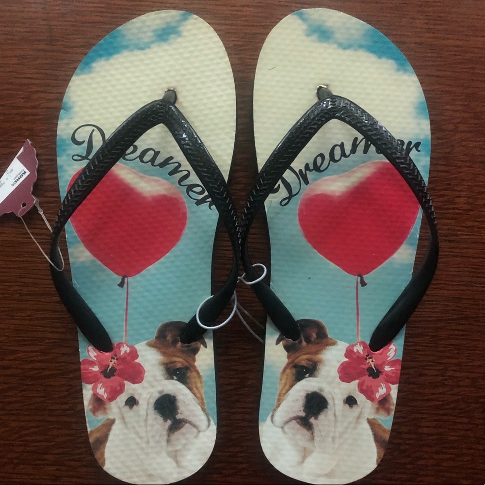 Bulldog Puppy Flip Flops